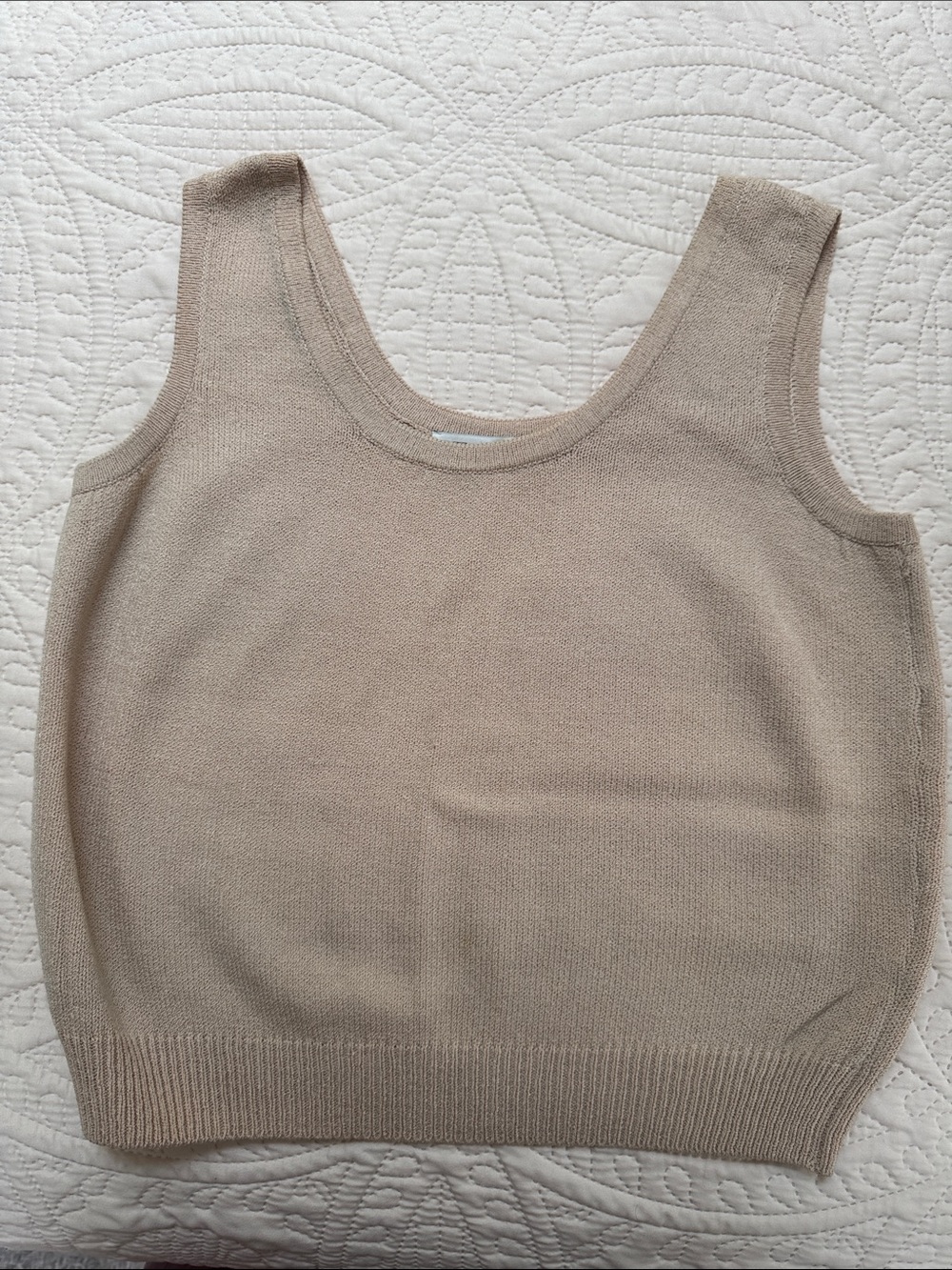 St. John Collection Sweater Tank in Light Beige